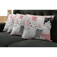 thumbnail image 2 of Ambesonne Cat Throw Pillow Cover 4 Pack, Funny Kittens Humor Doodle, 24", Pale Pink White Black, 2 of 6
