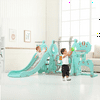 Cjhdym Toddler Slide Swing Set, 5 in 1 Kids Play Climber Slide Playset with Basketball Hoop Football Gate for Boys Girls Indoor Outdoor Backyard Home(Green)