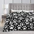 thumbnail image 4 of Dog Paw Print Throw Blanket Plush Cozy Soft Flannel Blankets for Bed Couch Sofa Chair Dog Paw Print, 4 of 6