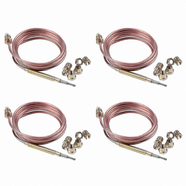 Universal Gas Stove Thermocouple Kit with Overflow Nut for 1500mm Appliances (4-Pack)