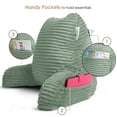 thumbnail image 3 of Nestl Almohada de Lectura con Respaldo, Apoyo para la Espalda Brazos, Descanso Cama Memory Foam Triturada, Tamaño Mediano, Color Verde Salvia., 3 of 6
