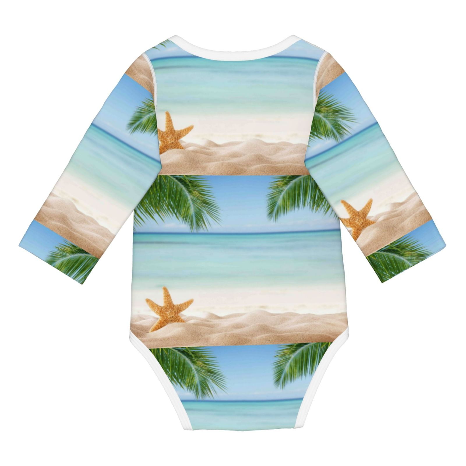 Picia Starfish in Beach for unisex-baby Long-sleeve Bodysuit,Newborn Baby Boy Girl Onsies Bodysuit-3 Months