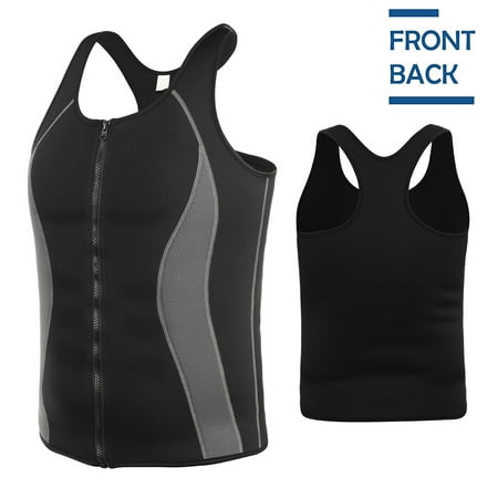 

SLIMBELLE Men Sweat Waist Trainer Tank Top Vest Weight Loss Neoprene Workout Shirt Sauna Black