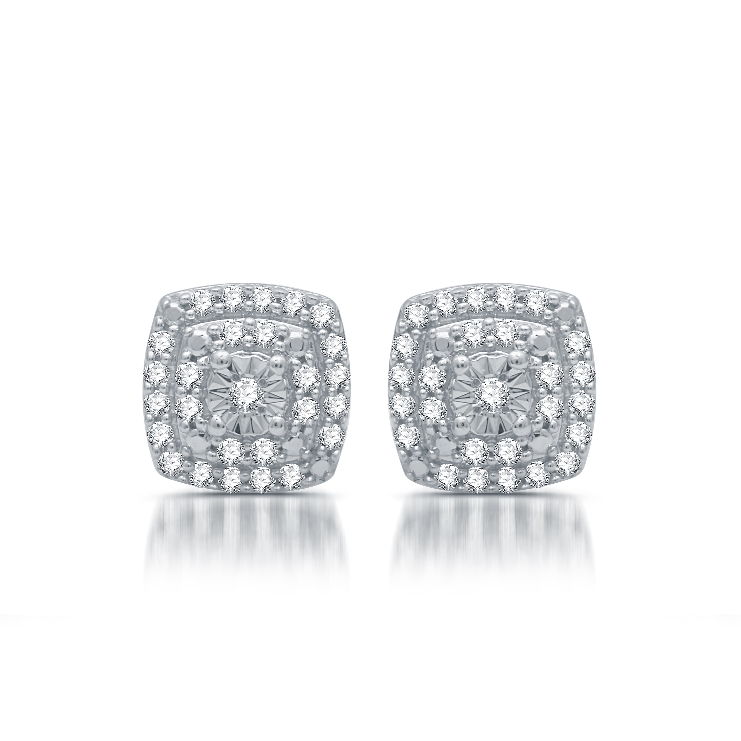 Sterling Silver 1/4 CTTW Stud Earring