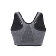 thumbnail image 2 of Women Pure Color Plus Size Ultra-thin Large Bra Sports Bra Front Zipper Full Cup Padded Tops, 2 of 7