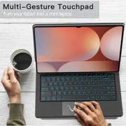 Keyboard Case for Samsung Galaxy Tab S10 Lite / S10 FE / S9 FE 5G 10.9 inch / S9 / S8 / S7 11 inch Magic Floating Cantilever Magnetic Stand, 3-Level 7 Color Backlit & Built-in Trackpad
