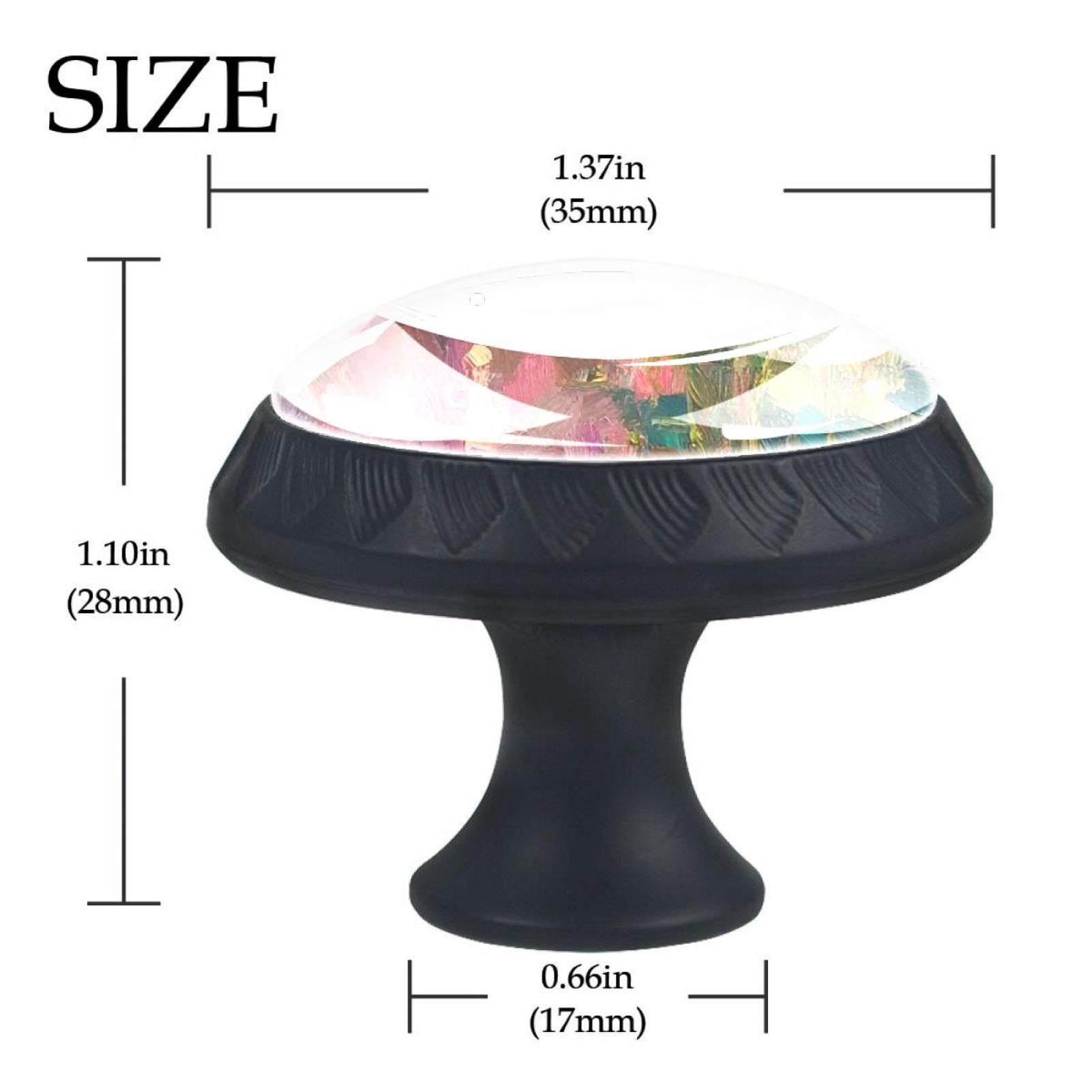 4 Pcs Cow and Sunflower Knobs for Kitchen Cabinet Cupboard Dresser Bookcase Drawer Pulls Handles Round Home Decor