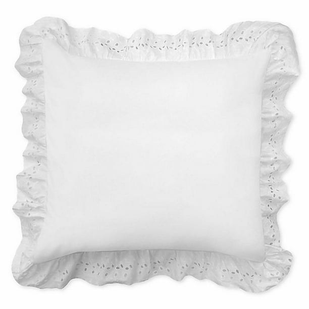 Smootheweave Ruffled Eyelet European Pillow Sham in White
