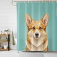 thumbnail image 2 of Shower Curtain Corgi Dog Wear Glasses Bathroom Curtains with Hooks, Waterproof Fabric Green Funny Animal Bath Shower Curtains Set for Bathroom Bathtubs Decor 72x72 Inch, 2 of 9
