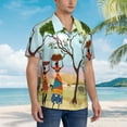 thumbnail image 3 of Fuzoiu African Women Print Hawaiian Shirt for Men, Summer Beach Casual Short Sleeve Button Down Shirts, Men’s Beach Summer Shirts with Pocket,3X-Large, 3 of 7