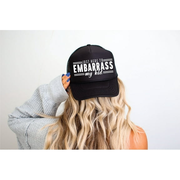 Embarrass My Kid Black Unisex Foam Trucker Hat