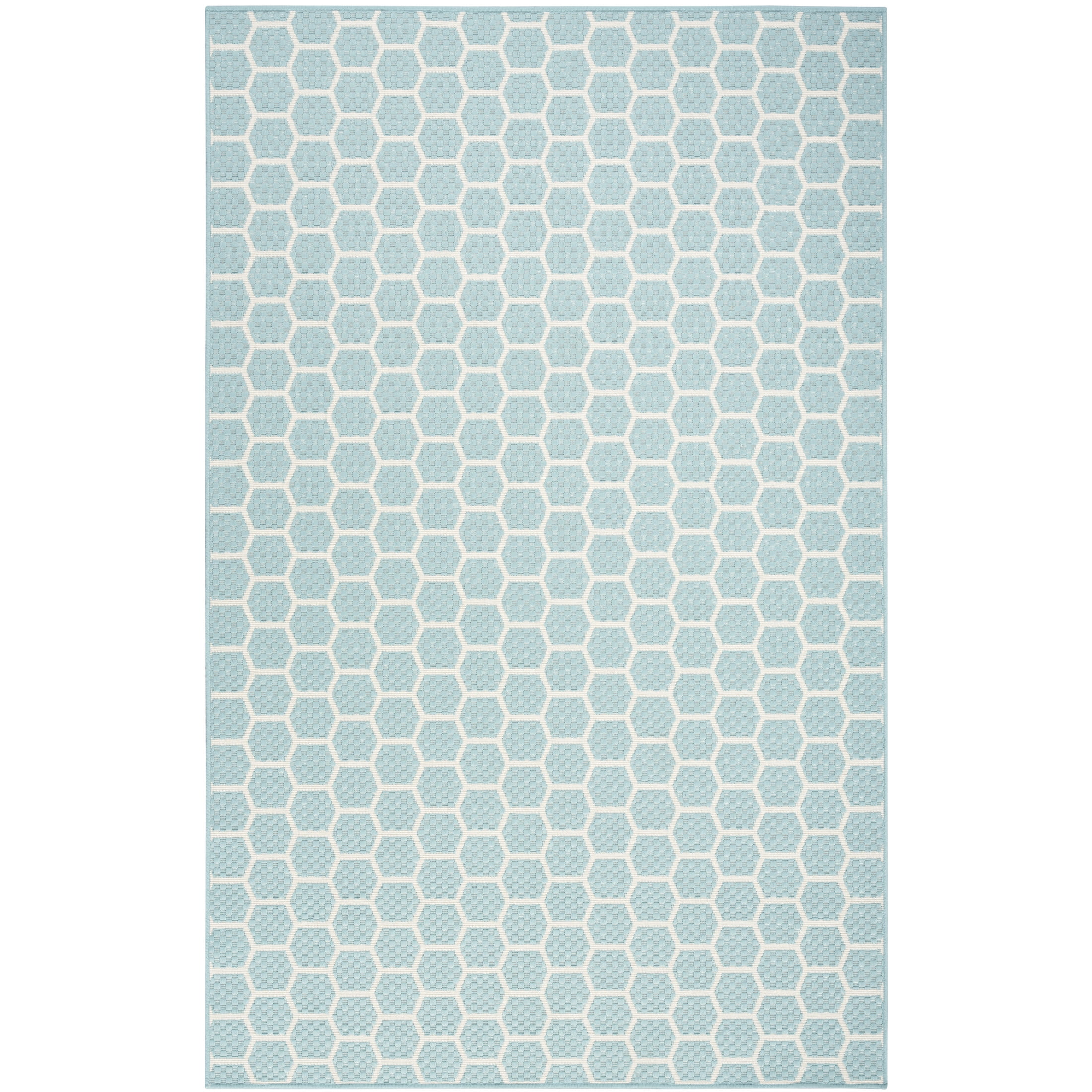 Nourison Twist Reversible 6' x 9' Aqua Modern Rug