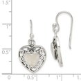 thumbnail image 2 of FB Jewels Sterling Silver Mother of Pearl Heart Shepherd Hook Antiqued Earrings, 2 of 2