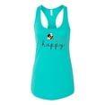 thumbnail image 2 of Wild Bobby, Bee Happy Motivational Inspirational Teachers, Pop Culture, Women Racerback Tank Top, Tahiti Blue, Large, 2 of 4