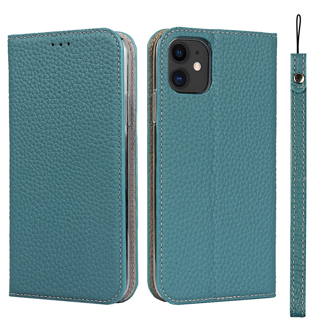 Genuine leather flip phone case for iPhone 16 pro max 15 plus 14 13 mini 12/12 pro stand wallet cover lanyard