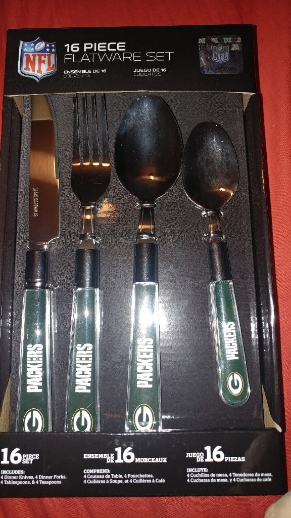 Sports Vault FWNFL12 Green Bay Packers Flatware 16 piece Case Walmart