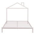 thumbnail image 2 of Yesfashion Twin/full Size Bed Frame, Metal Platform Bed with House-Shaped Headboard, Metal Slates, No Noise Metal Platform Bed for Girls Boys Bedroom, No Box Spring Needed, 2 of 8