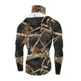 thumbnail image 3 of Men's UPF 50+ Sun Protection Hooded Shirt with Integrated Face Cover Long Sleeve Lightweight Rash Guard Shirts 2XL Army Green, 3 of 3