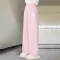 thumbnail image 2 of Xyant Girls Wide Leg Elastic High Waisted Pants Sweatpants Baggy Track Pants Trousers Casual Streetwear Size 3-14T (Pink,9-10 Years), 2 of 5