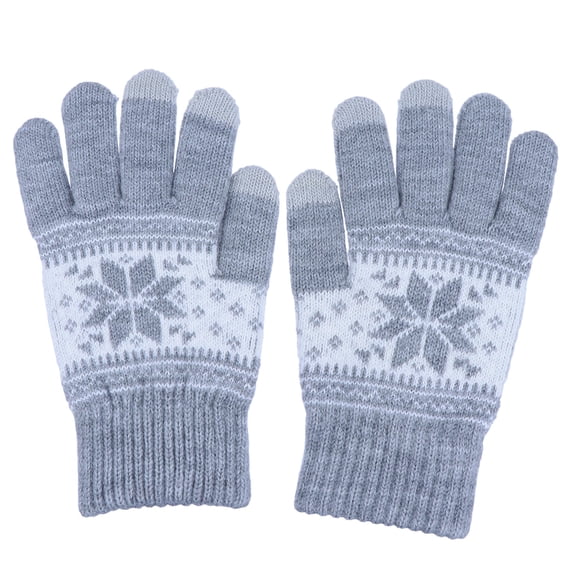 HONMEET Winter Warm Touchscreen Gloves, Wool Knitted Grey, Soft and Cozy, 1 Pair for Outdoor and Daily Use