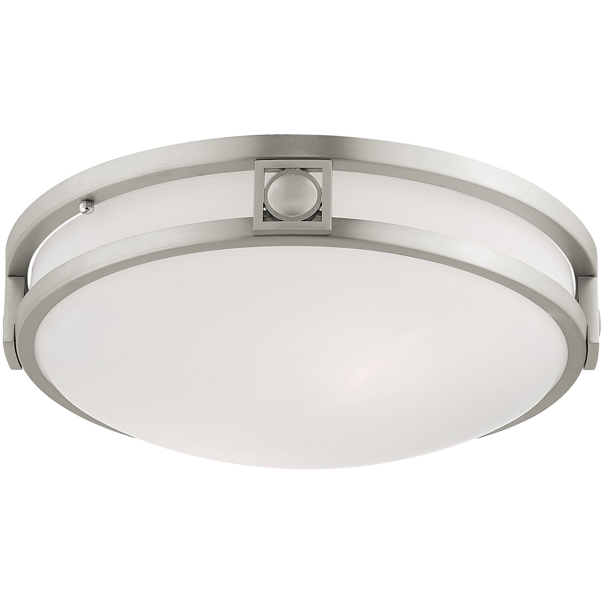 2 Light Brushed Nickel Ceiling Light fixture with Steel base material