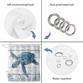 thumbnail image 5 of Sea Turtle Blue Waterproof Fabric Shower Curtain,Coastal Ocean Seaweed Wooden Grain Waterproof Fabric Shower Curtain for Bathroom Curtains Bathtubs Shower Curtains with 12 Hooks Extra Long 72x96, 5 of 8