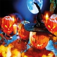 thumbnail image 3 of Halloween Duvet Cover Set, Photo of Scary Pumpkins and Candles at Night with Full Moon, Decorative 2 Piece Bedding Set with 1 Pillow Shams, Twin Size, Burnt Orange and Night Blue, by Ambesonne, 3 of 3
