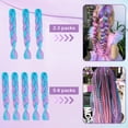 thumbnail image 2 of 2pcs blue and purple mixed color three-strand braid, 2 of 7
