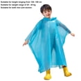 thumbnail image 4 of Kids Rain Poncho, Reusable Waterproof Raincoat with Hooded Cape for Children, Portable Outdoor Rain Gear for Hiking Cycling School Commute, Non-Disposable Thickened EVA Rainwear, 4 of 9