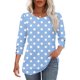 thumbnail image 5 of Neewe 3/4 Length Sleeve for Womens Polk Dot Tops Casual Crewneck Pullover Tunics Summer Comfy Blouses Fashion 2026, 5 of 7