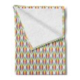 thumbnail image 2 of Colorful Soft Flannel Fleece Throw Blanket, Abstract Rainbow Colored Art of Leaf Look Motifs in Repeating Vertical Design, Cozy Plush for Indoor and Outdoor Use, 50" x 70", Multicolor, by Ambesonne, 2 of 5
