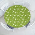 thumbnail image 3 of Ambesonne Dragonfly Fitted Round Tablecloth, Dandelion Sketchy, 36"- 40" Diameter, Lime Green Cream, 3 of 5
