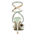 thumbnail image 3 of FSJ Women Sexy Pointed Closed Toe Pumps Sparkling Rhinestone Lace Up Sandals Stiletto High Heels Slingback Wedding Bridal Dress Shoes Size 7 Green, 3 of 4