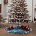 thumbnail image 4 of Daiia Cat Underwater Fantasy Drawing Merry Christmas Tree Skirt , Xmas Large Lace-up Tree Skirt, Santa Snowflakes Rustic Home Decorations New Year Party Farmhouse Decor-30", 4 of 6