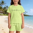 thumbnail image 2 of Kcolen Girls Spring Outfits Size 12,Girls 2 Piece Set, Print Short Sleeve T-Shirt & Shorts, Casual Summer Outfits for Kids, 2 of 8