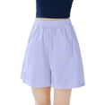 thumbnail image 2 of CPNG Girls Sport Shorts Quick Drying Summer Thin Shorts Casual Loose Elastic High Waist Running Lightweight Training Shorts(Purple,15-16 Years), 2 of 6