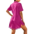 thumbnail image 2 of Shine Up Women Cover-up Shirt Tassel Swimsuit Beach Swimwear Summer Bathing Suit Dress, 2 of 4