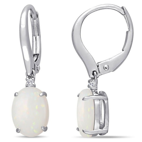Everly Women's Opal 14k White Gold Earrings