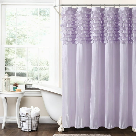 Lush Decor Micro Fiber Lillian Shower Curtain Lilac Single 72X72