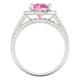 thumbnail image 4 of Clara Pucci 14K White Gold 2.52 Simulated Pink Diamond Engraveable Engagement Ring + Wedding Band Set, 4 of 7