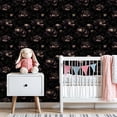 thumbnail image 3 of Peel and Stick Wallpaper Dark Floral Peony Black Vintage Botanical Style Wall Mural 23.6in x 9.8ft Self Adhesive Removable Wall Paper Renter Friendly Wallpaper for Nursery Bedroom Cabinets, 3 of 8