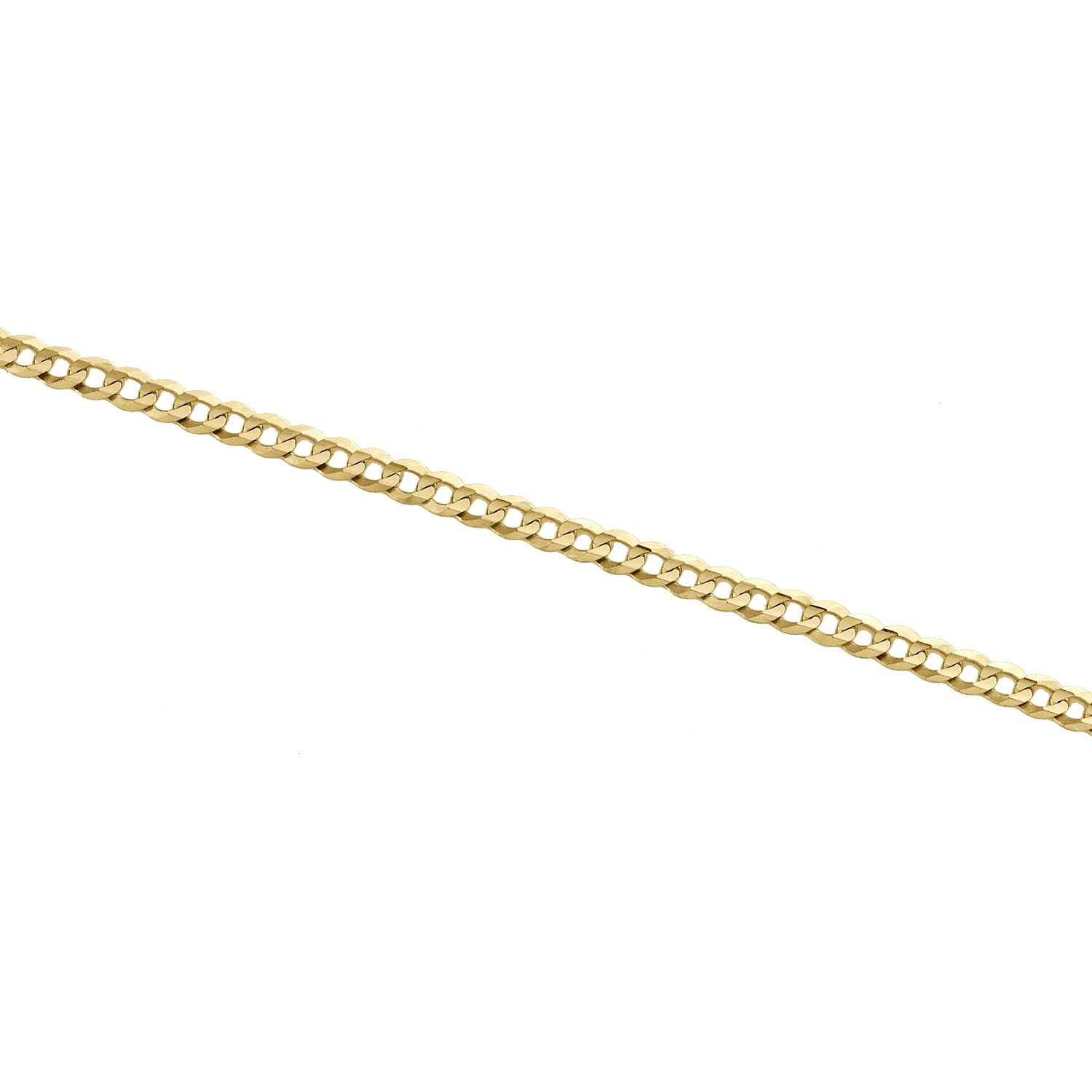 14K Yellow Gold 2.50mm Solid Plain Curb Cuban Link Anklet / Bracelet 7 Inches