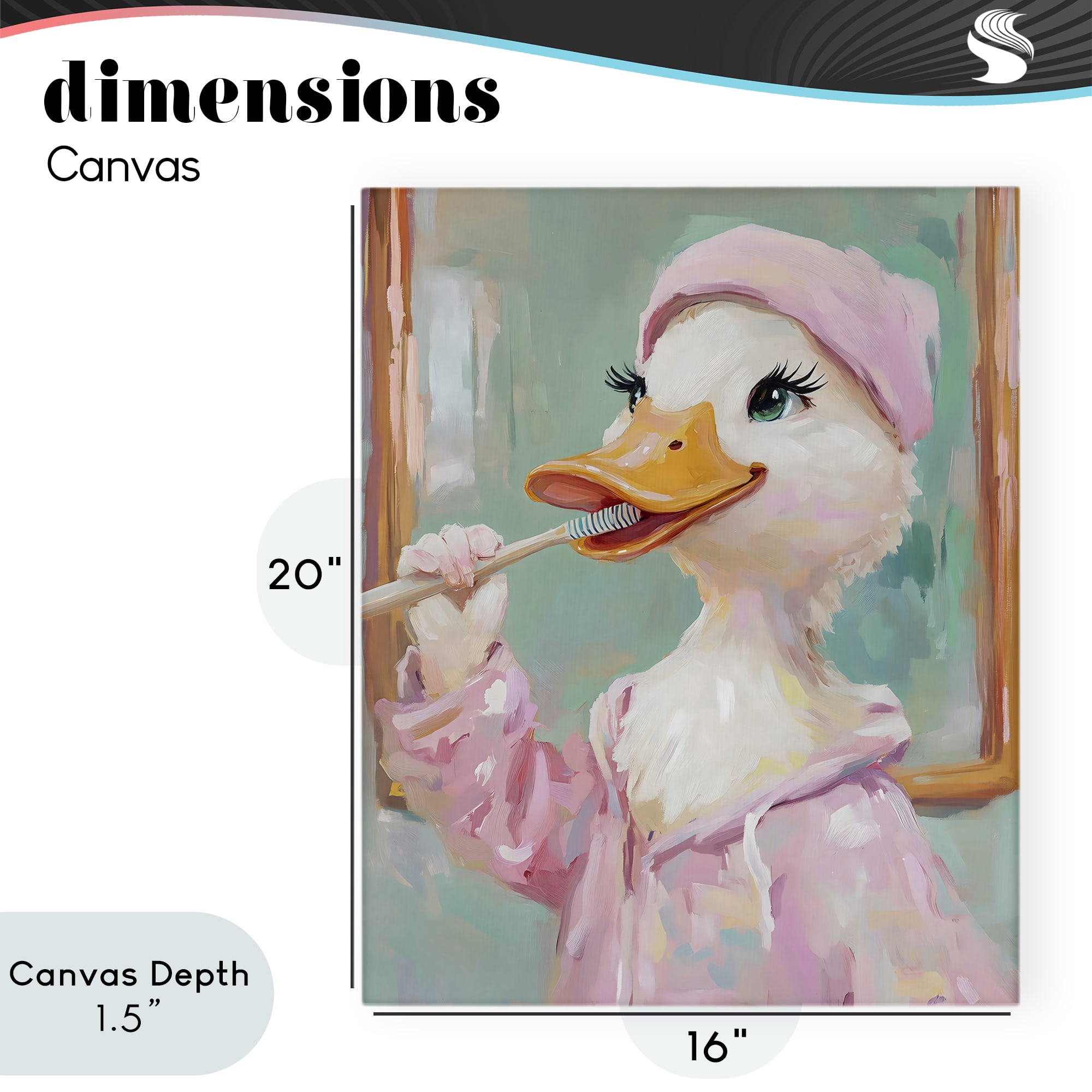 Stupell Industries Duck Brushing Teeth Canvas Wall Art, design by The Prints Vibe