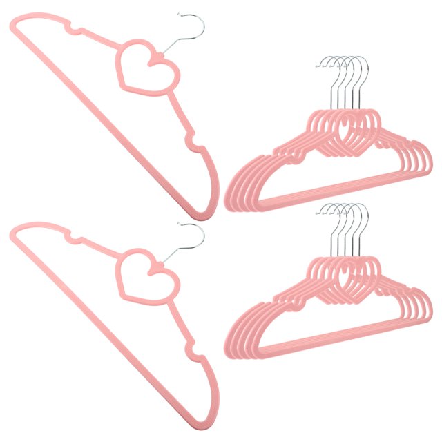 SHOWERORO 15 Pcs Cintres Roses en Forme de Cœur pour Vêtements d'Enfants Utilisation Intérieure