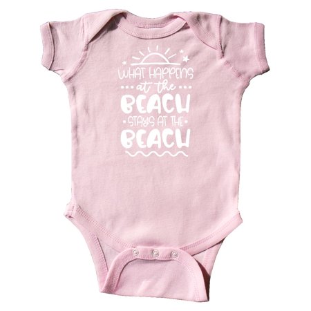 

Inktastic Spring Break What Happens at the Beach Stays at the Beach Gift Baby Boy or Baby Girl Bodysuit