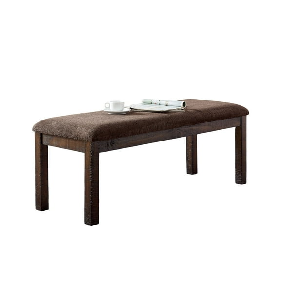 Cterwk Classic Elegant Design Upholstered Seat Dining Bench for Dining Room, Living Room, Brown