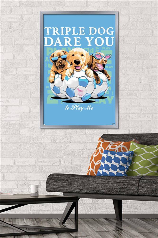 Jim Baldwin - Triple Dog Dare You Wall Poster, 22.375" x 34" Framed