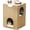yellow, variant on Bed for Indoor Cats, a Stylish Hideaway & House - Handwoven Rattan Cave Bed with Soft Cushion, Foldable Cubes for Indoor Cats, Sturdy Perch & Furniture Coffee Brown