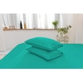 thumbnail image 2 of Split King Size Bamboo Derived Rayon Bed Sheet Set - Softer than Cotton Sheets Split King Size - Wrinkle Free - 16" Deep Pockets - 5 Piece - 2 Fitted Sheet, 1 Flat, 2 Pillowcases Split King Teal, 2 of 5