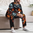 thumbnail image 7 of Naloa Flame Metal Skull Men’s Pajamas Set - Long Sleeve Button Down Sleep Shirt and Pajama Bottoms Sleepwear Set-X-Large, 7 of 7